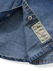 パール調スナップ デニムウエスタンシャツ