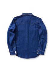 パール調スナップ デニムウエスタンシャツ