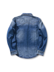 パール調スナップ デニムウエスタンシャツ