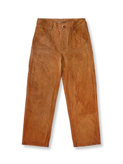 柿渋手染めの高密度コットンキャンバスワークパンツ。
