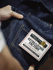 オープンカラー 4ポケットデニムジャケット