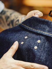 オープンカラー 4ポケットデニムジャケット