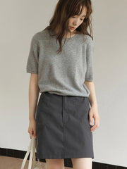 ウエストゴムハイウエストスリムスカート