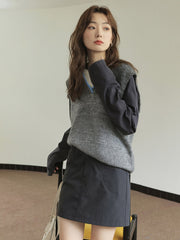 ウエストゴムハイウエストスリムスカート