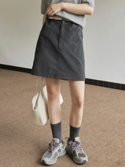 ウエストゴムハイウエストスリムスカート