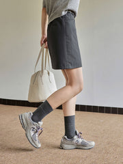 ウエストゴムハイウエストスリムスカート