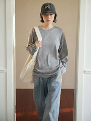 ウエストゴムデニムワイドパンツ