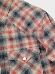 クラシック格子柄 長袖カウボーイシャツ