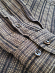 アメリカンヴィンテージリネンチェックストライプシャツ