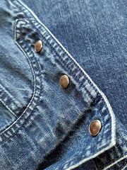 ウォッシュドスラブデニムロングスリーブシャツ