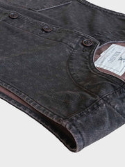 クラシック アメリカンデザインのストーン ウォッシュヴィンテージジャカードベスト