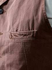 ウエスト調整可能 ヘリンボーンパターンベスト