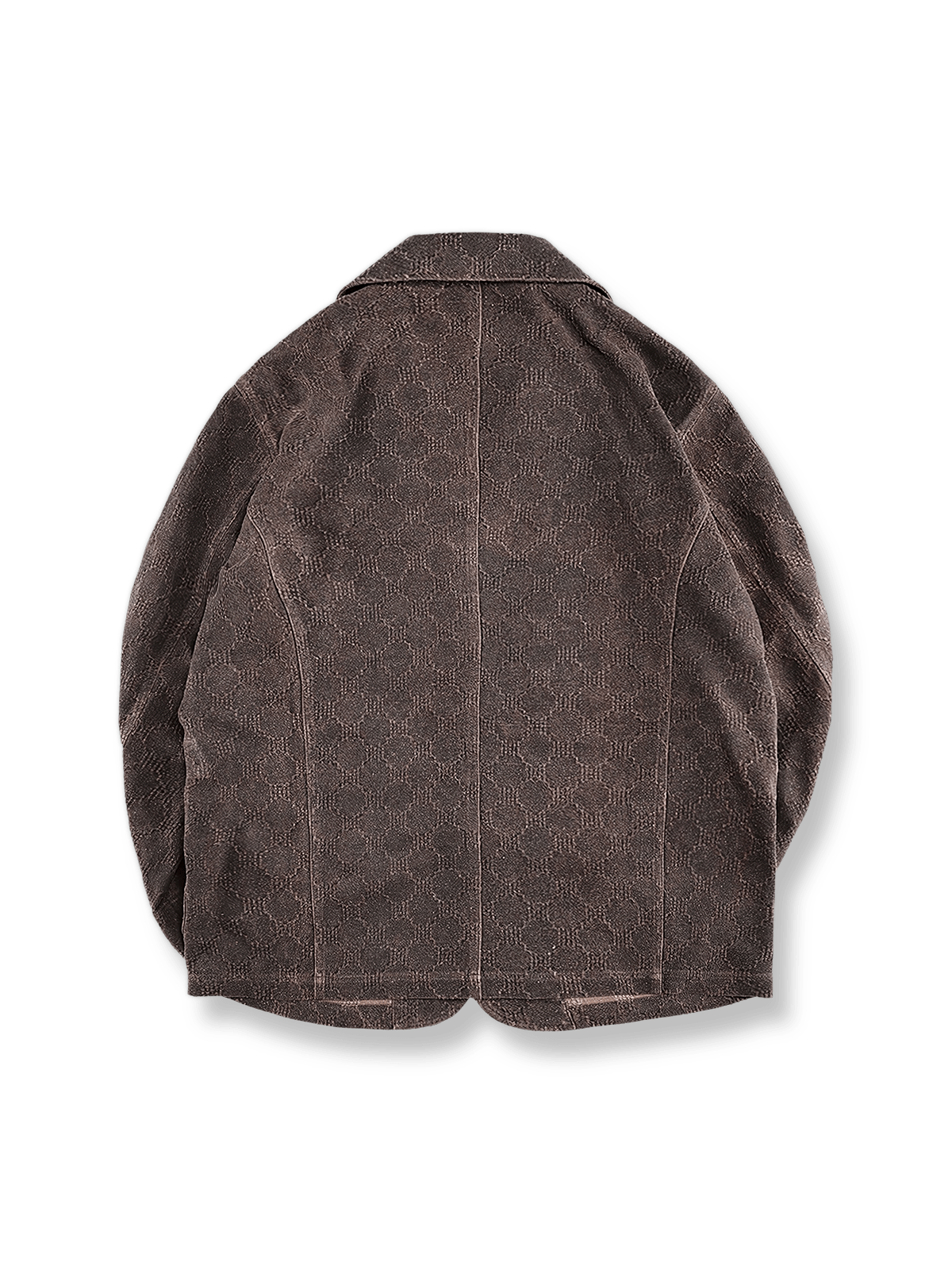 シャンユンシャ製の和風レトロなワイドフィットスーツジャケット、レトロなテクスチャと繊細な素材感を全体的に展示しています。