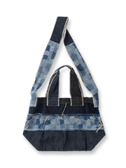 ヴィンテージデニムパッチワークトートバッグ