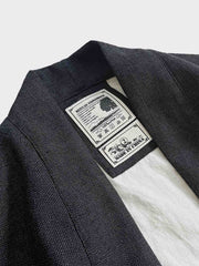 ウール混 刺し子 パッチワークトレンチ はんてん