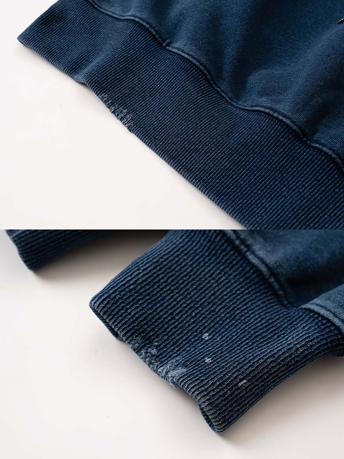 パッチワークデザインとウォッシュ加工 ディテール画像