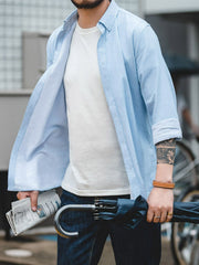 オックスフォード 起毛ビジネスシャツ