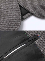 イタリアンスリム格子ウールスーツ