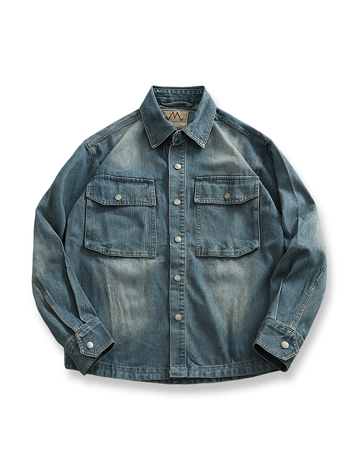 ウォッシュドヴィンテージデニムワークジャケットの正面展示