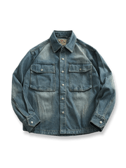 ウォッシュドヴィンテージデニムワークジャケットの正面展示