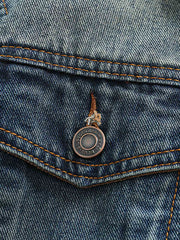 コーデュロイ襟パッチワークデニムジャケット