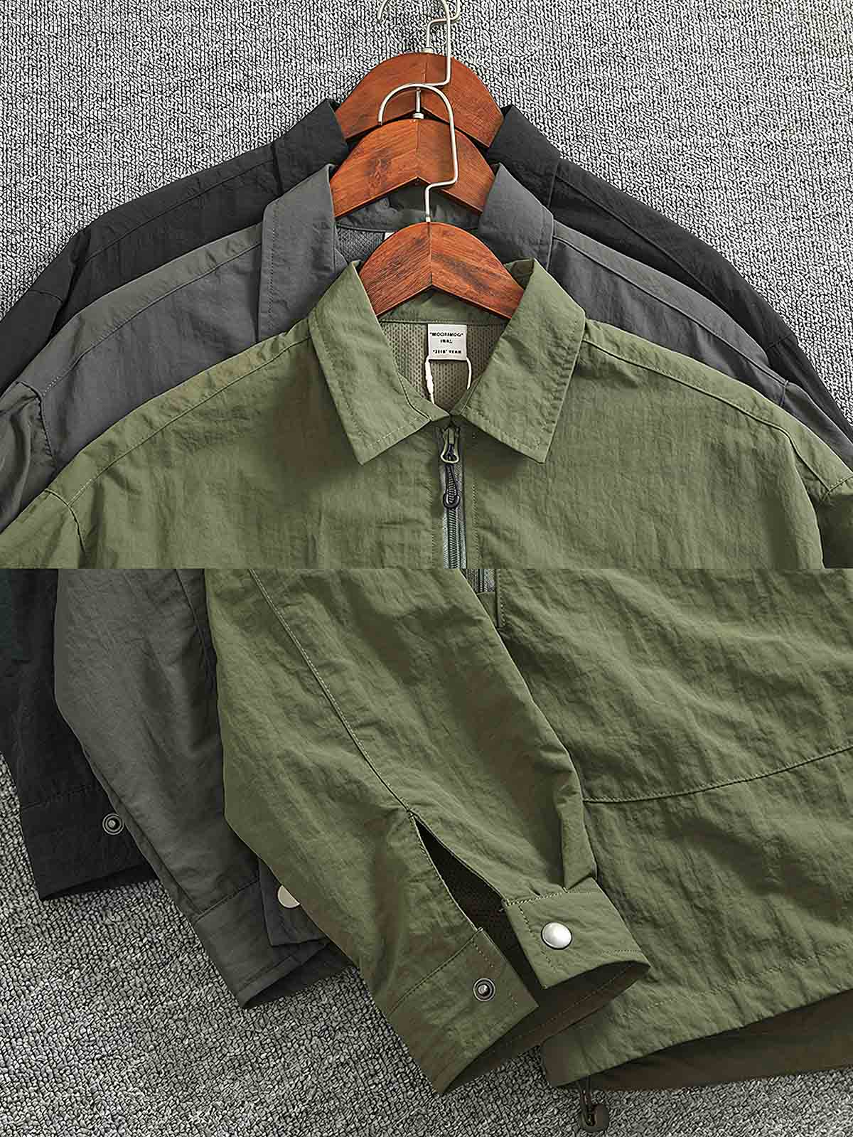 ジッパーとボタンディテール 詳細画像