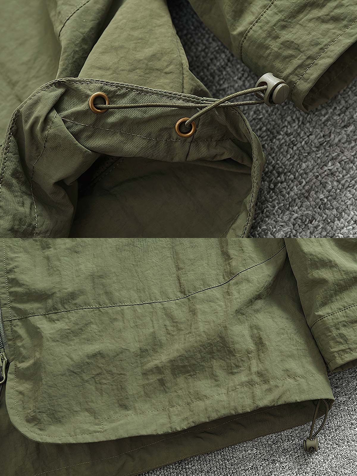 ジッパーとボタンディテール 詳細画像