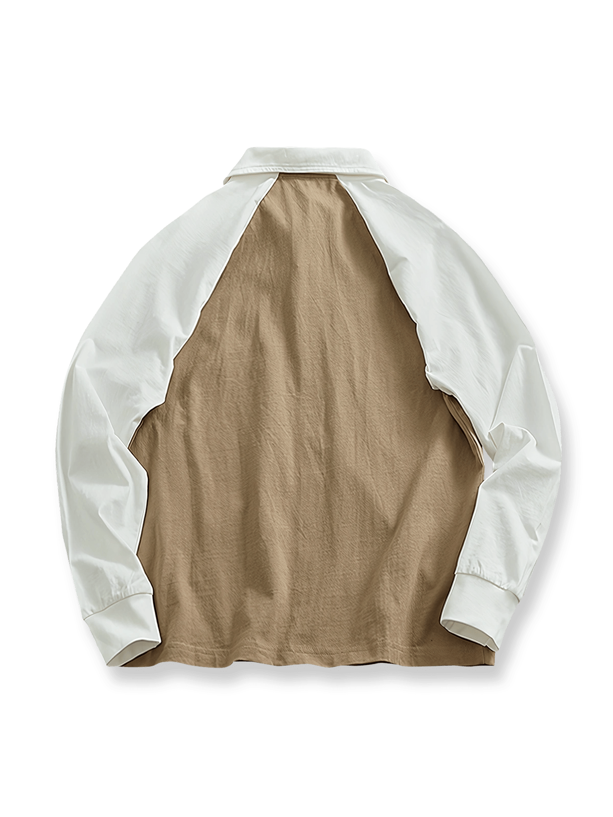 カラーブロック襟付き長袖ポロシャツ全体図