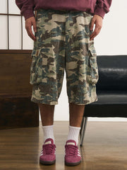 カモフラージュ刺し子ヴィンテージクロップドパンツ