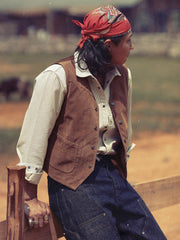 スエード&コーデュロイ ツインポケットベスト