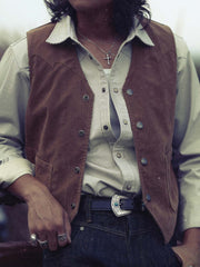 スエード&コーデュロイ ツインポケットベスト