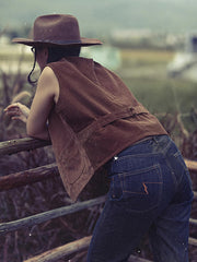 スエード&コーデュロイ ツインポケットベスト