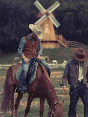 スエード&コーデュロイ ツインポケットベスト