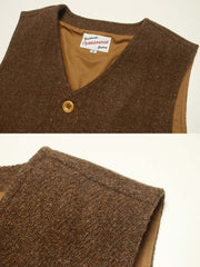 Mallalieus製ツイード生地と内側コットンライニングのディテール