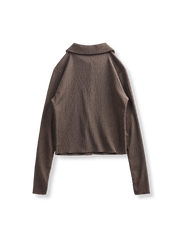 レトロウェーブヘムクロップドニットカーディガン正面展示