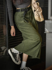 コーデュロイ スリットタイトスカート