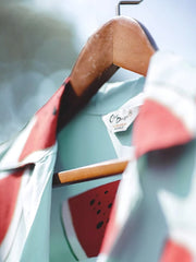 スイカ柄キューバカラーショートスリーブシャツ