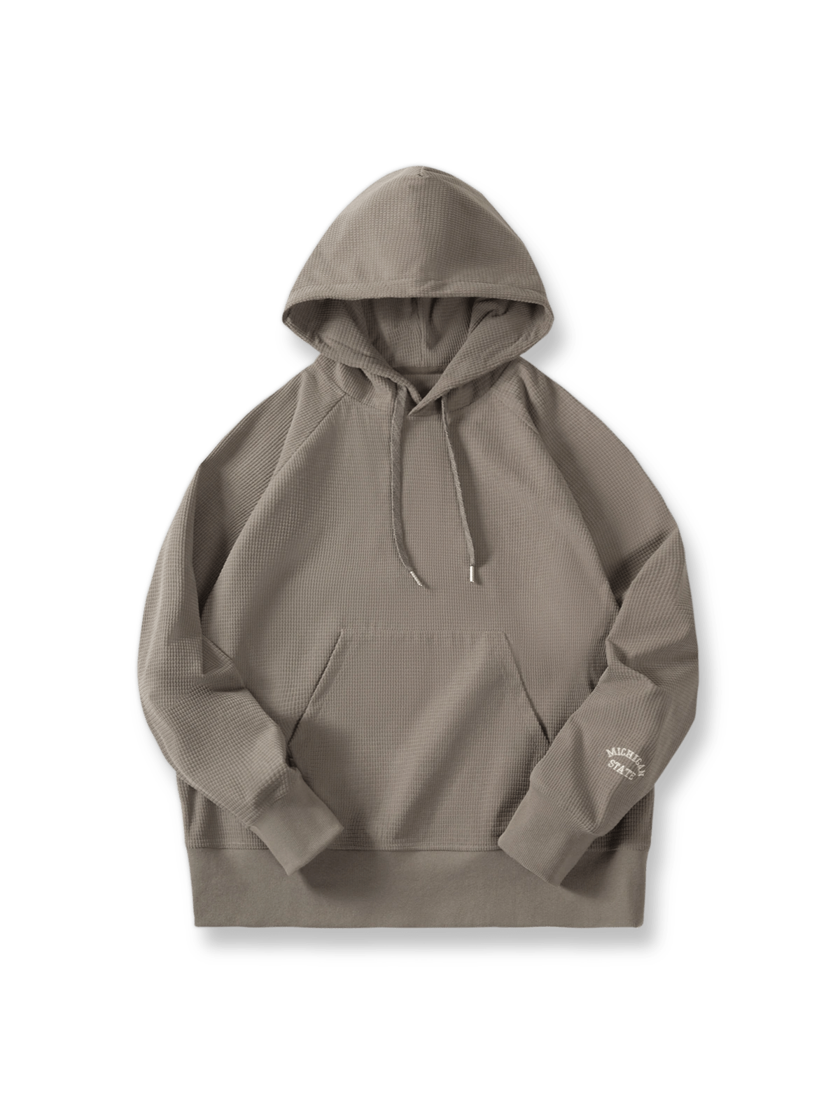 製品画像:カジュアルラグランスリーブフード付きスウェットシャツの正面図