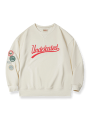 製品画像: カレッジ風ラグランスリーブスウェットシャツの全体図