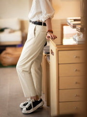 コットンスラブストレートシガーパンツ