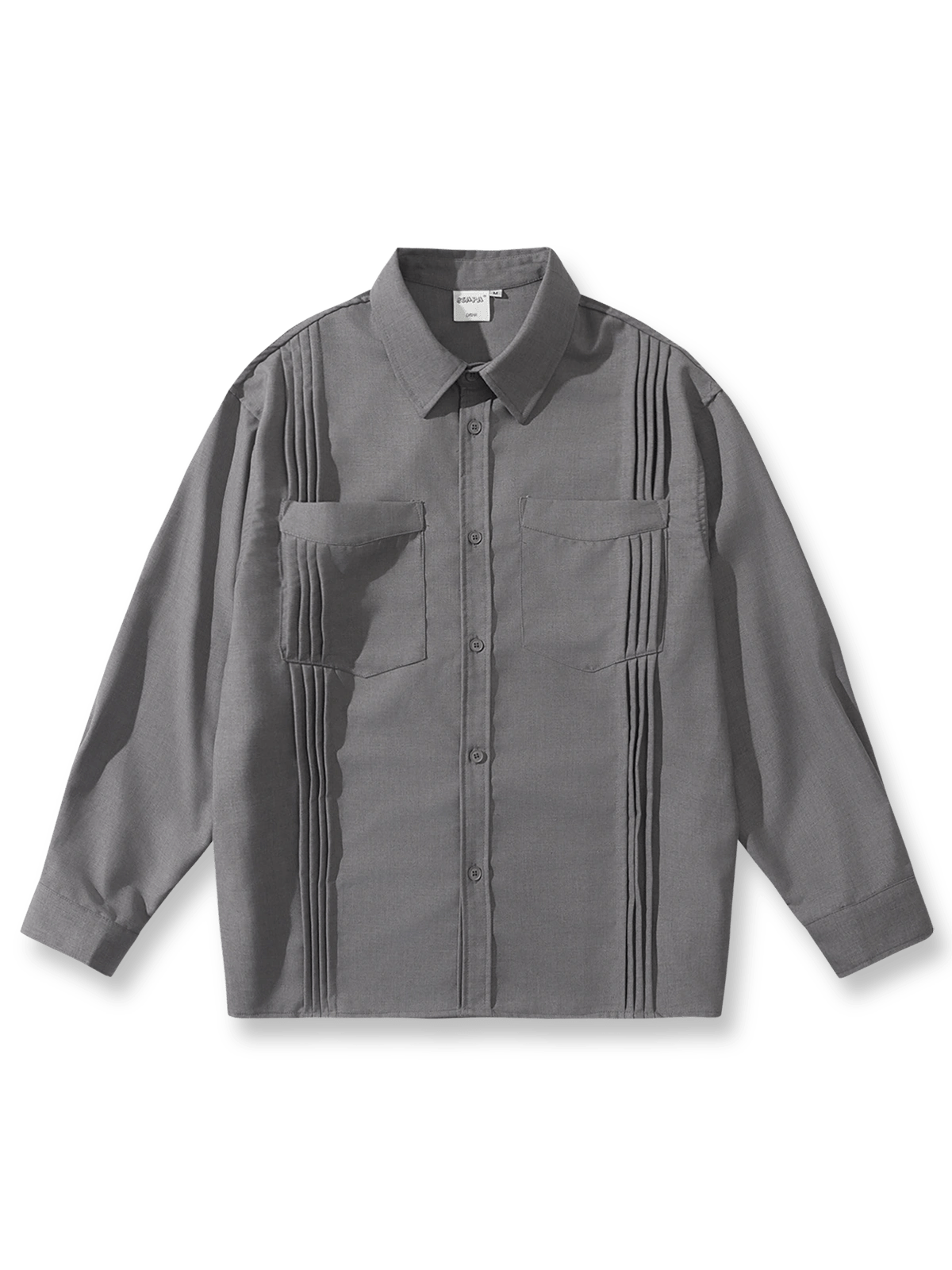 製品画像: アコーディオンプリーツデザインが際立つワークシャツの全体像