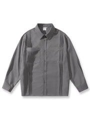 製品画像: アコーディオンプリーツデザインが際立つワークシャツの全体像