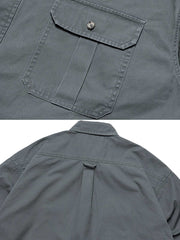 ウォッシュ加工 ダブルポケット ワークシャツ