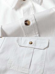 ウォッシュ加工 ダブルポケット ワークシャツ