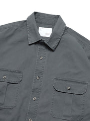 ウォッシュ加工 ダブルポケット ワークシャツ