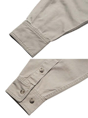 ウォッシュ加工 ダブルポケット ワークシャツ