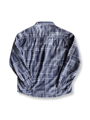 ジオメトリックシェイプ柄パッチワークシャツの全体画像