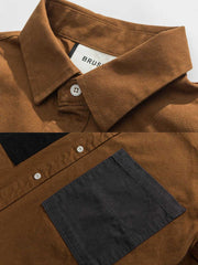 カラーブロックポケットワークシャツ