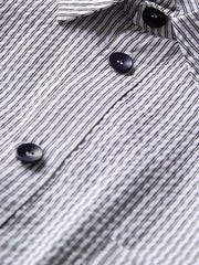 シアサッカー ストライプ半袖シャツ