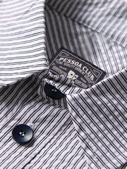 シアサッカー ストライプ半袖シャツ